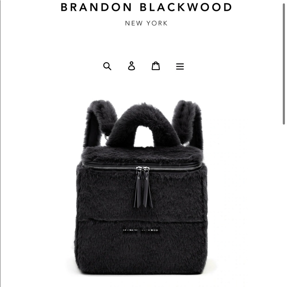 Brandon Blackwood Portmore Faux Mink Backpack NWT